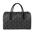 Motorcycle Words Pattern Print Leather Duffel Bag