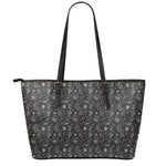 Motorcycle Words Pattern Print Leather Tote Bag