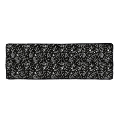 Motorcycle Words Pattern Print Long Kitchen Mat