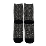 Motorcycle Words Pattern Print Long Socks