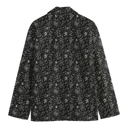 Motorcycle Words Pattern Print Men's Blazer