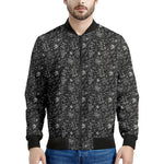 Motorcycle Words Pattern Print Men's Bomber Jacket