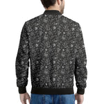 Motorcycle Words Pattern Print Men's Bomber Jacket
