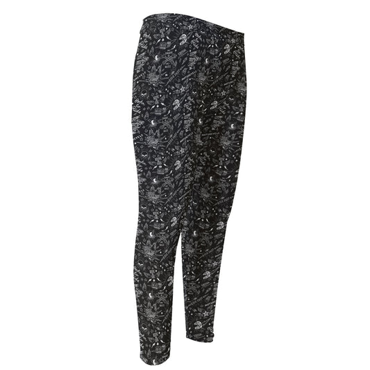 Motorcycle Words Pattern Print Men's Compression Pants