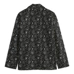 Motorcycle Words Pattern Print Men's Cotton Blazer