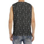 Motorcycle Words Pattern Print Men's Fitness Tank Top