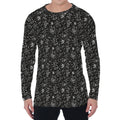 Motorcycle Words Pattern Print Men's Long Sleeve T-Shirt