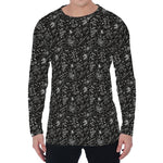 Motorcycle Words Pattern Print Men's Long Sleeve T-Shirt
