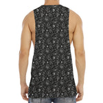 Motorcycle Words Pattern Print Men's Muscle Tank Top