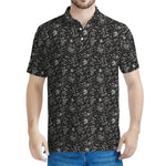 Motorcycle Words Pattern Print Men's Polo Shirt