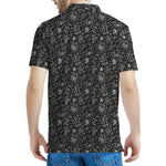 Motorcycle Words Pattern Print Men's Polo Shirt