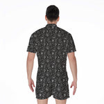 Motorcycle Words Pattern Print Men's Rompers