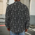 Motorcycle Words Pattern Print Men's Shirt Jacket