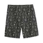 Motorcycle Words Pattern Print Men's Sports Shorts