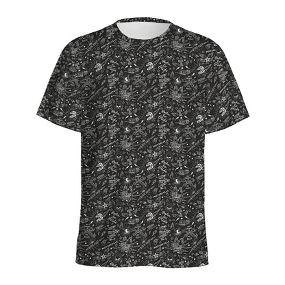 Motorcycle Words Pattern Print Men's Sports T-Shirt