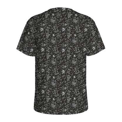 Motorcycle Words Pattern Print Men's Sports T-Shirt