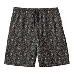 Motorcycle Words Pattern Print Men's Swim Trunks