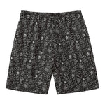 Motorcycle Words Pattern Print Men's Swim Trunks