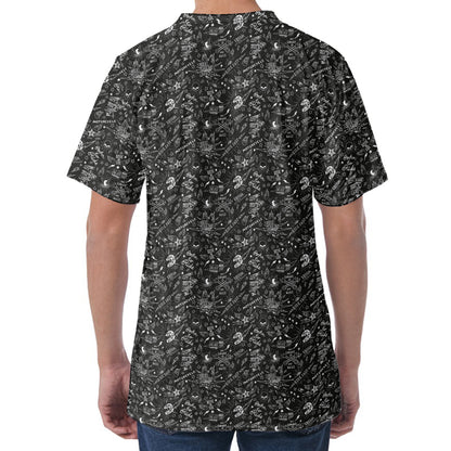 Motorcycle Words Pattern Print Men's Velvet T-Shirt