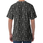 Motorcycle Words Pattern Print Men's Velvet T-Shirt