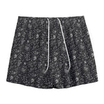 Motorcycle Words Pattern Print Mesh Shorts