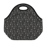 Motorcycle Words Pattern Print Neoprene Lunch Bag