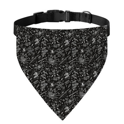 Motorcycle Words Pattern Print Over The Collar Dog Bandana