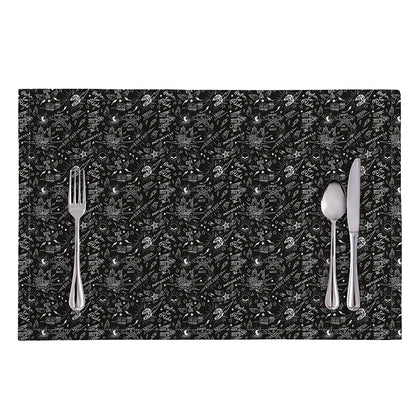 Motorcycle Words Pattern Print Placemat