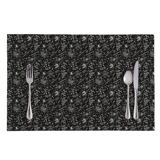 Motorcycle Words Pattern Print Placemat