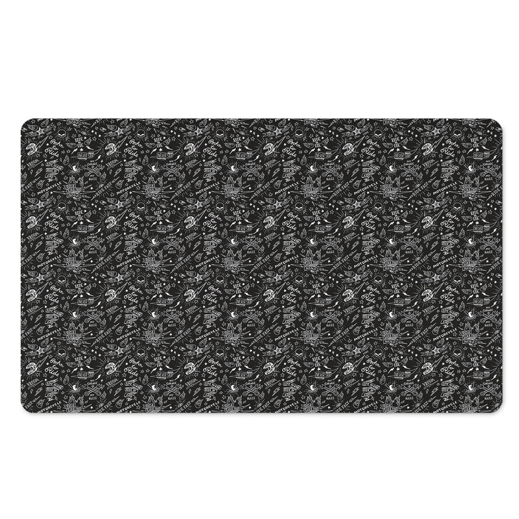 Motorcycle Words Pattern Print Polyester Doormat