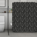 Motorcycle Words Pattern Print Polyester Shower Curtain