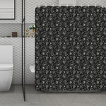 Motorcycle Words Pattern Print Polyester Shower Curtain