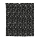 Motorcycle Words Pattern Print Polyester Shower Curtain