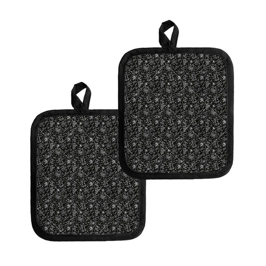 Motorcycle Words Pattern Print Pot Holders