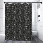 Motorcycle Words Pattern Print Premium Shower Curtain