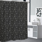 Motorcycle Words Pattern Print Premium Shower Curtain