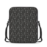 Motorcycle Words Pattern Print Rectangular Crossbody Bag