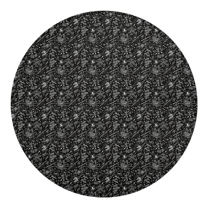 Motorcycle Words Pattern Print Round Blanket