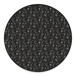 Motorcycle Words Pattern Print Round Floor Mat
