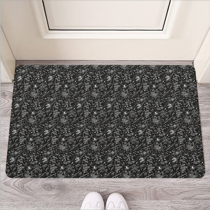 Motorcycle Words Pattern Print Rubber Doormat