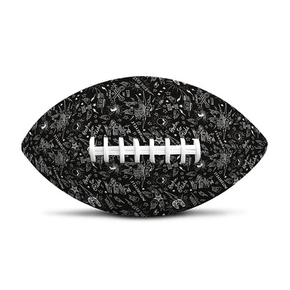 Motorcycle Words Pattern Print Rugby Ball