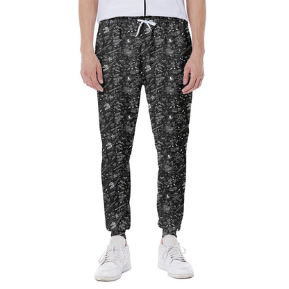 Motorcycle Words Pattern Print Scuba Joggers
