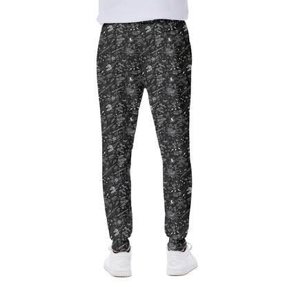 Motorcycle Words Pattern Print Scuba Joggers