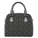 Motorcycle Words Pattern Print Shoulder Handbag