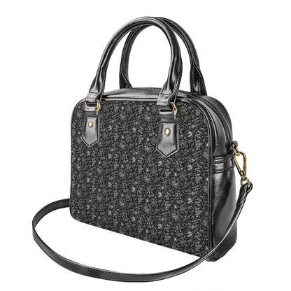 Motorcycle Words Pattern Print Shoulder Handbag