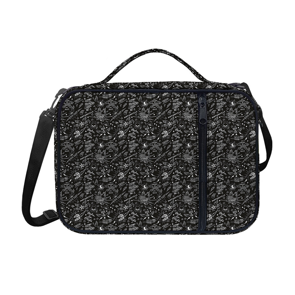 Motorcycle Words Pattern Print Shoulder Strap Bible Bag