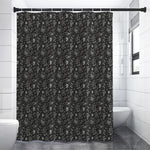 Motorcycle Words Pattern Print Shower Curtain