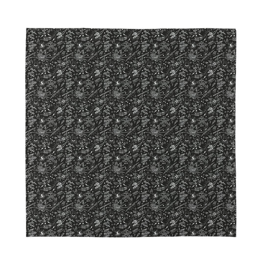 Motorcycle Words Pattern Print Silk Bandana