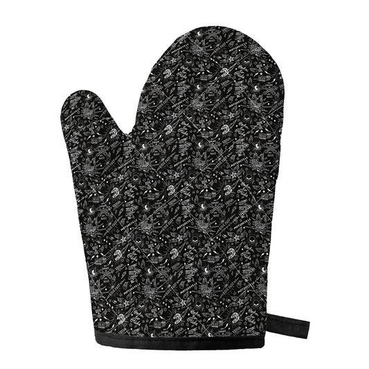 Motorcycle Words Pattern Print Single Oven Mitt