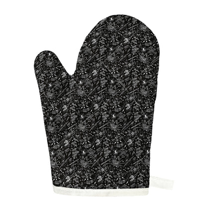 Motorcycle Words Pattern Print Single Oven Mitt